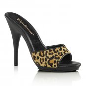 dámské pantofle s leopardím vzorem Poise-501fur-lpb